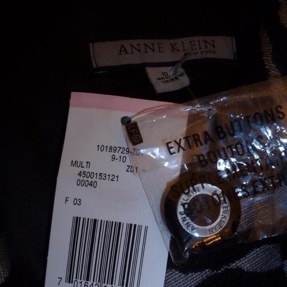 Anne Klein NWT Blazer Jacket Animal Print Black Grey 10 - Picture 3 of 3